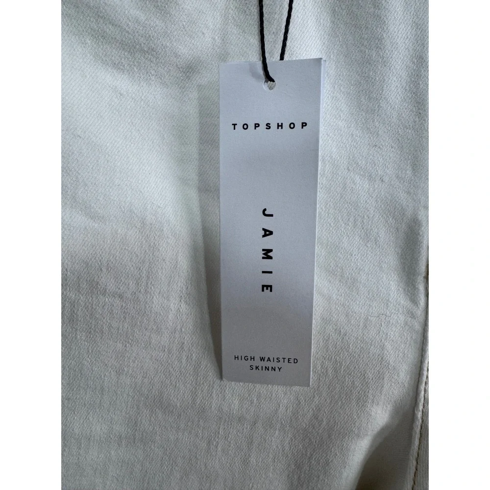 Topshop Jamie White High‎ Waisted Skinny Jeans Minimalist Women's 8